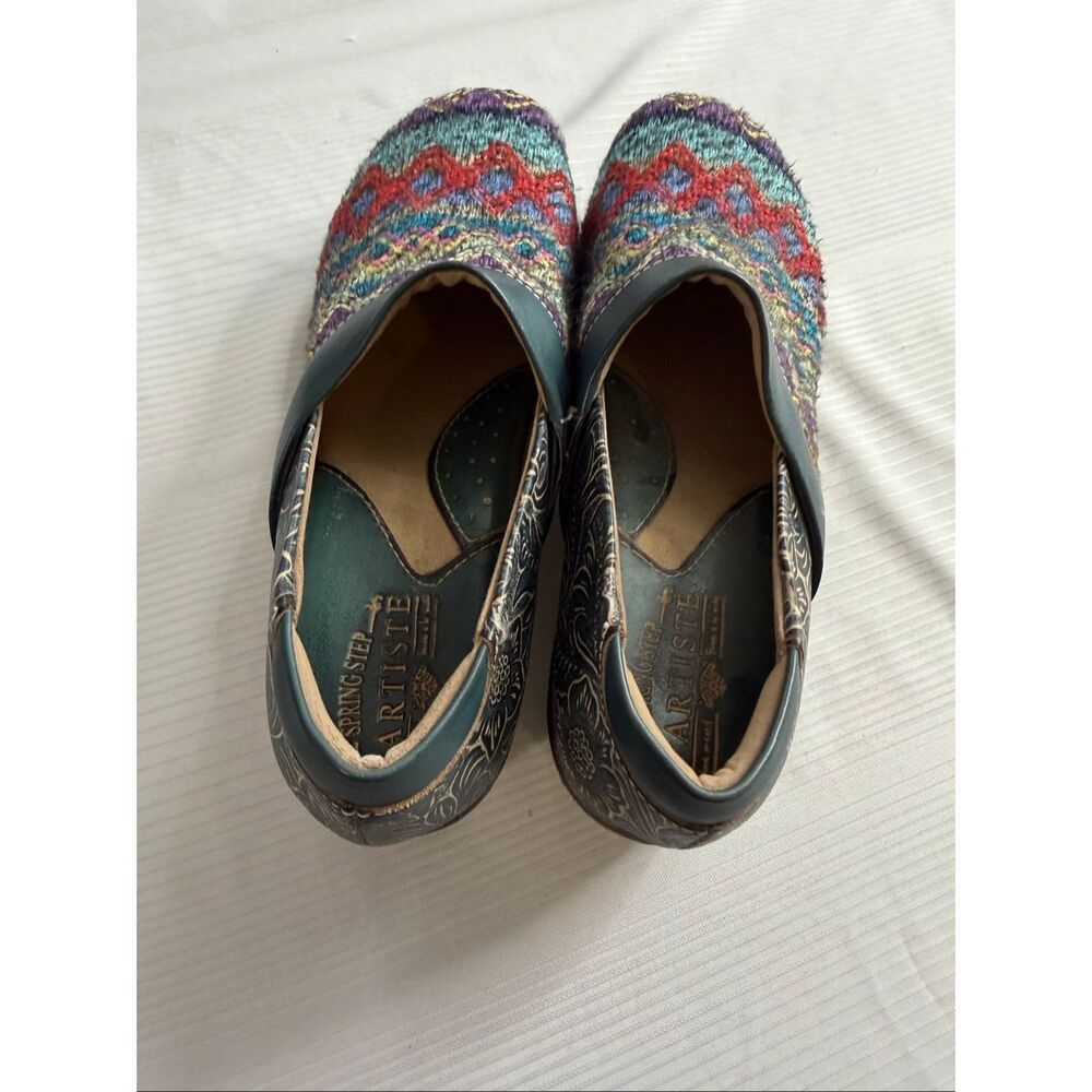 L'Artiste by Spring Step Zagabank Woven Leather Clogs Size 38 US 8 - Picture 3 of 9